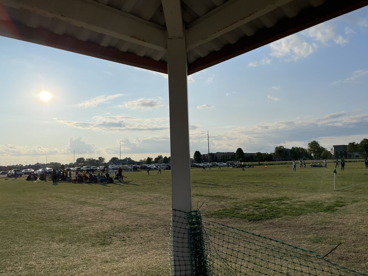 End of the day view from the #CoolestFieldManager’s hut. #2023USACup #RockTheCup23 @USACupRadioOps @USACupSoccer @TheFieldService