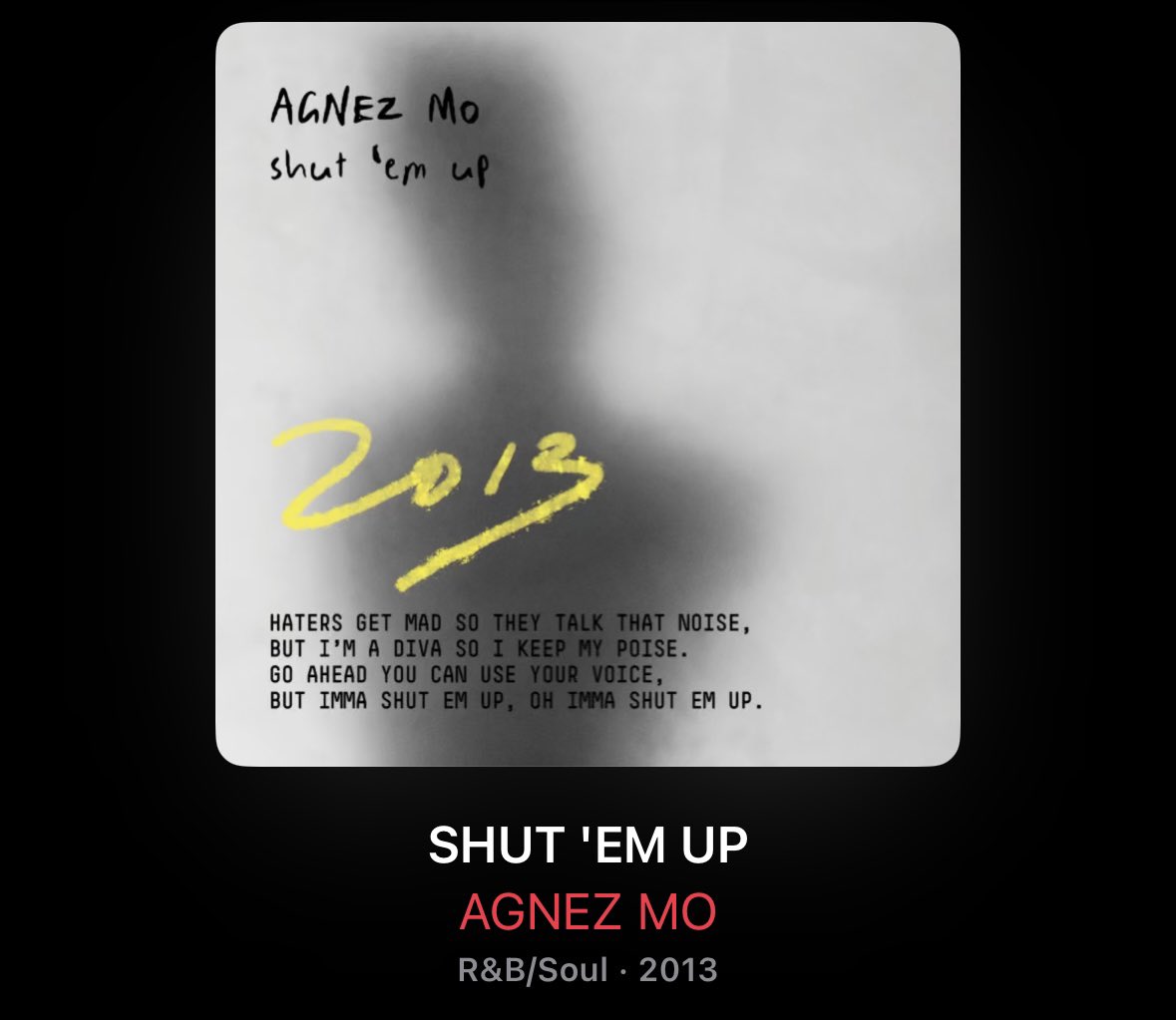the_agnation's tweet image. .@agnezmo album in 2013 is finally here 😭 thank you Ag! We love you 🤍 #AGNEZMO #SHUTEMUP

music.apple.com/id/album/shut-…