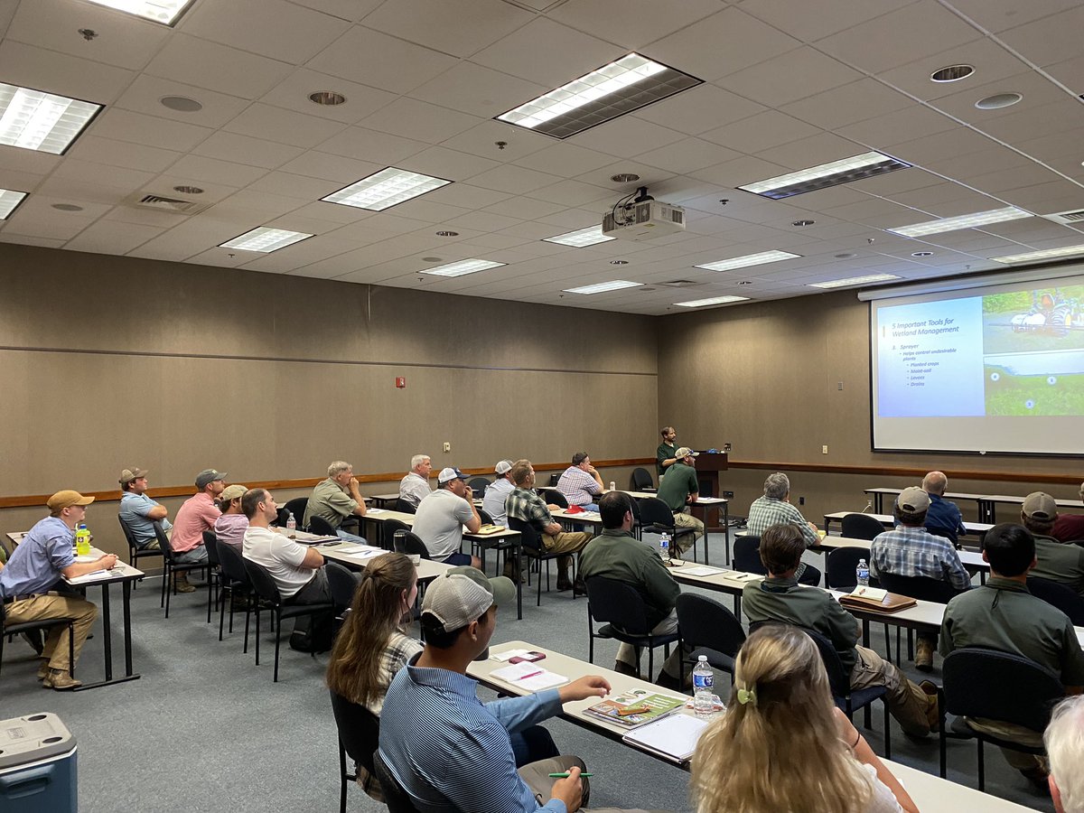 It was great to work with <a href="/MDWFPonline/">MDWFP</a> <a href="/NRCS_MS/">NRCS Mississippi</a> and Lower Delta Partnership to bring back this #waterfowl management workshop for the first time in several years! We had a great turnout and discussion about duck #conservation. Thanks to all involved! <a href="/MSU_CFR/">MSU Forest Resources</a> #MSUext