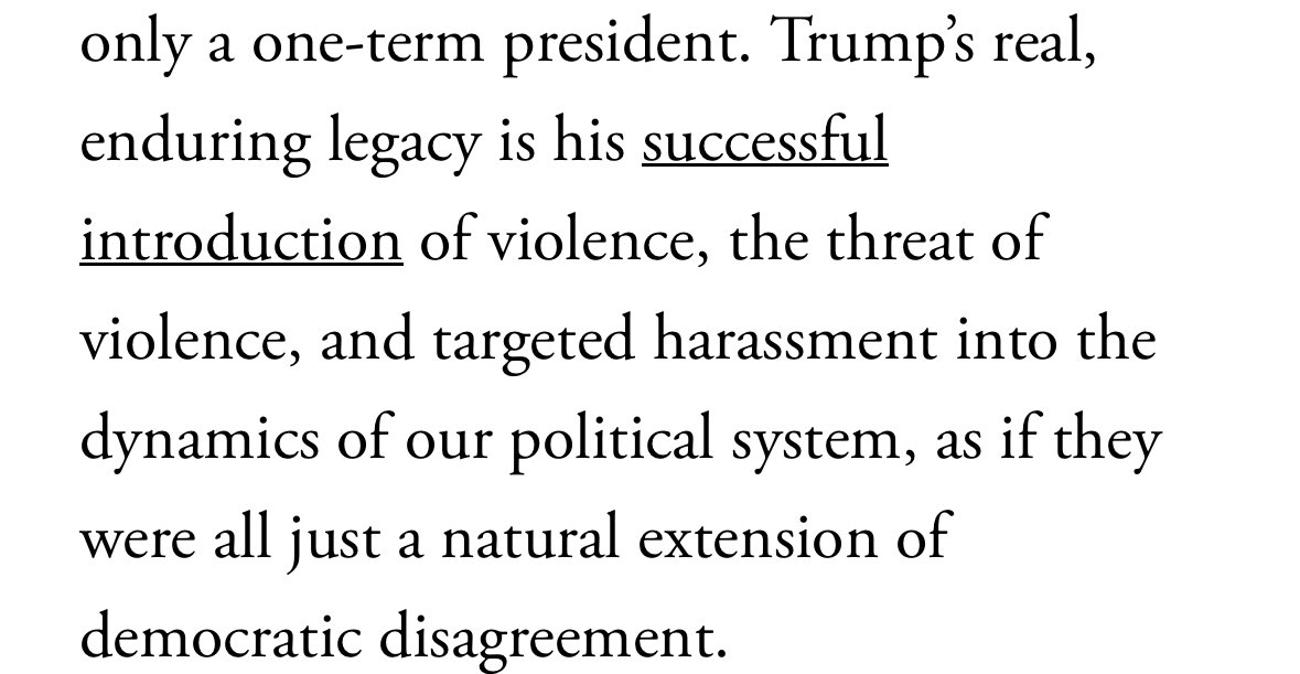 juliettekayyem's tweet photo. As Trump responds to the legal cases against him and his supporters with ever increasing threats of violence, it is a reminder that Trump's most enduring legacy is already known. Me from @theatlantic 

https://t.co/rRf5STK4Fj https://t.co/NYhv2YTR5d