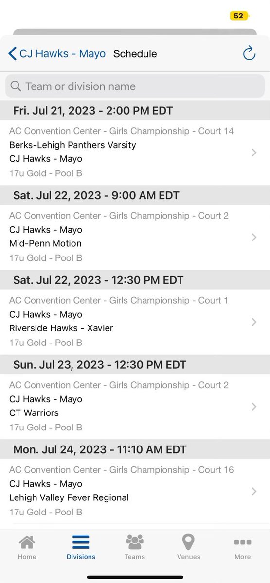 Can’t wait to play with my team one last time in Atlantic City this weekend!! Check out our schedule💛💙<a href="/BobPav/">Bob Pavia</a> <a href="/CJHawksaau/">CJ Hawks</a>