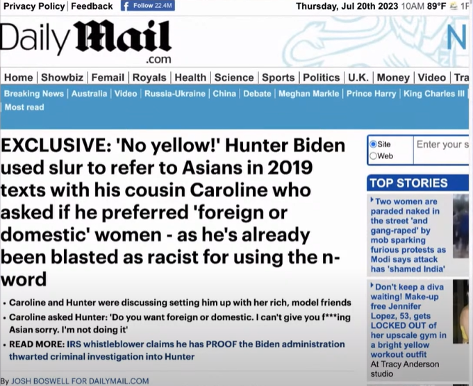 Is Hunter racist, too?

'No yellow' ????  Wow...did he really say/type that?

#hunter #hunterbiden #HunterBidenLaptop #HunterBidensLaptop #bidencrimefamily #BidenCrimeFamilyExposed #bidencrimes #bidencorruption #bidencorrupt