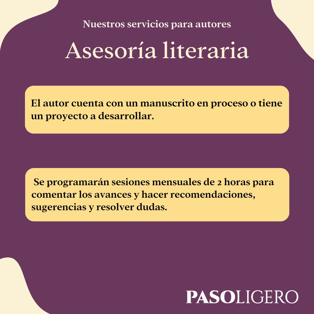 pasoligeroed's tweet photo. 📢✍🏽 ¿Eres autor en busca de asesoría experta? #PasoLigero te ofrece informes de lectura detallados y #AsesoríaLiteraria personalizada para potenciar tu obra 📖. Descubre cómo podemos ayudarte a mejorar y a desarrollar tu proyecto. #Escritura #Escritores
🔗https://t.co/XMhSLckqNc https://t.co/WT86fbontN