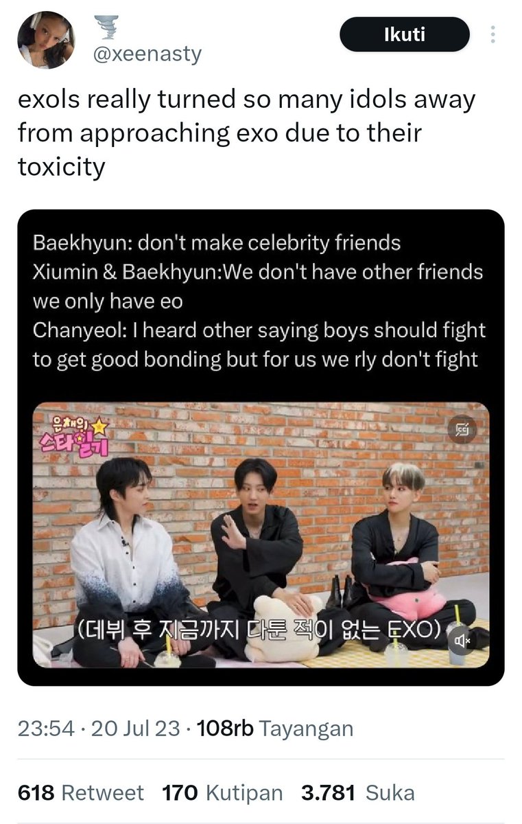 XCelinea's tweet photo. @fiismii @w_pssl @worldwidenoona @ddyjae_bbtae @xyvjeon Gak usah jauh" my kalo klean gak mau OBAKNYA kena karma sama BTS yg bilang VOCAL Jelek, VISUAL, gak punYA TeMAn 🤮 nyatanya obaknya sendiri yg gak punya TEMEN karma XL berani bener berurusan sama kita ew setidaknya samakan dulu lah levelnya😒lihat lah ini XL👇🏻 https://t.co/1FqYhC2ywj