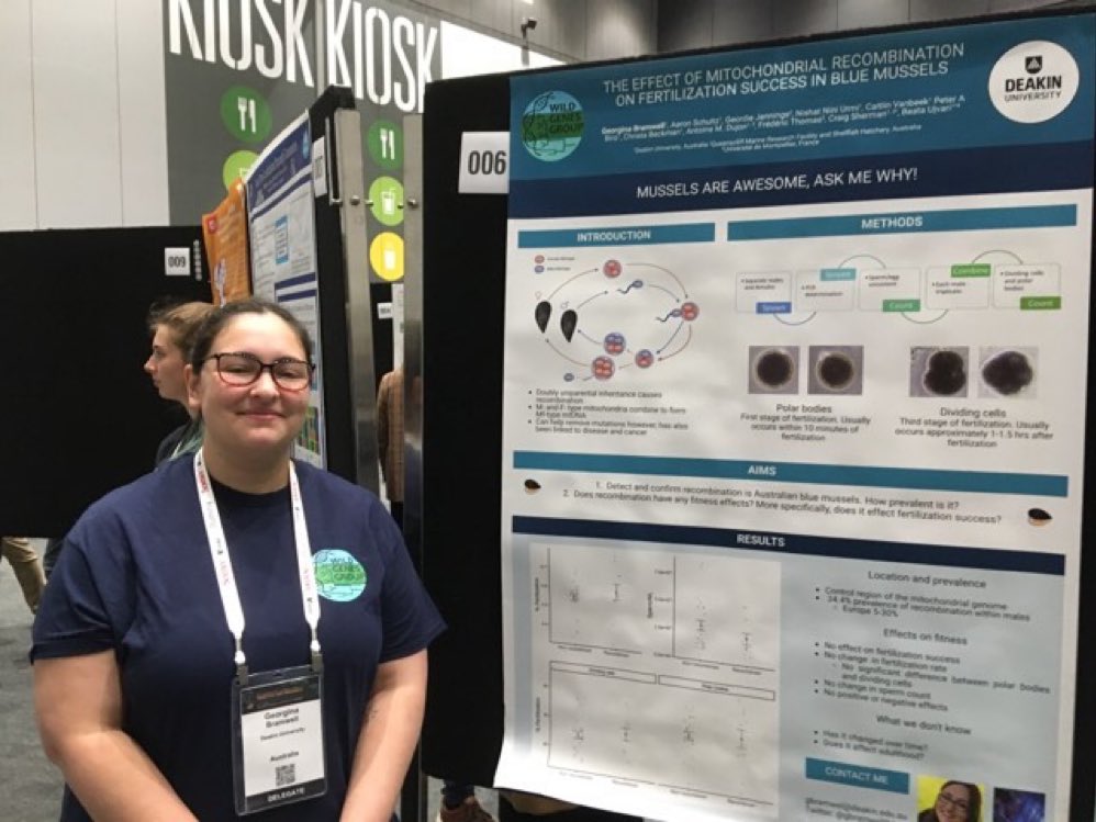 Georgina Bramwell (@gbramwell94) on Twitter photo MUSSELS ARE COOL! If you want to know why, come and see me today at @ICG2023 poster no. 006
<a href="/WildGenesGroup/">The Wild Genes Group</a> <a href="/BeataUjvari/">Beata Ujvari</a> @deakinresearch MUSSELS ARE COOL! If you want to know why, come and see me today at @ICG2023 poster no. 006
<a href="/WildGenesGroup/">The Wild Genes Group</a> <a href="/BeataUjvari/">Beata Ujvari</a> @deakinresearch