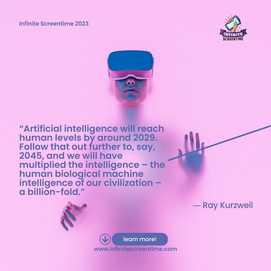 InfiniteScreenT's tweet photo. Are we ready for a world where AI surpasses human intelligence? How will the children of the future navigate this new reality? One thing is for certain, we must prepare them with the skills and mindset to embrace change and adapt to a world that's constantly evolving. https://t.co/jt2Hy0mDbZ