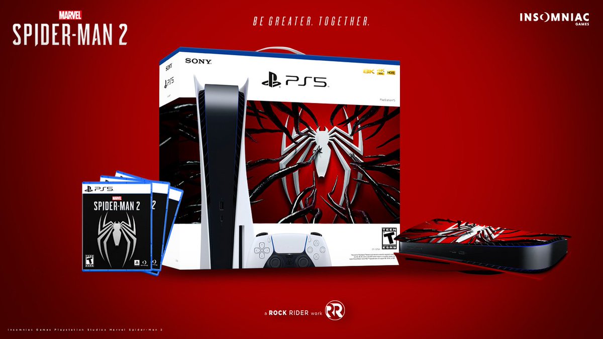 Detalhes do bundle do PS5 com Marvel's Spider-Man 2; tampa e