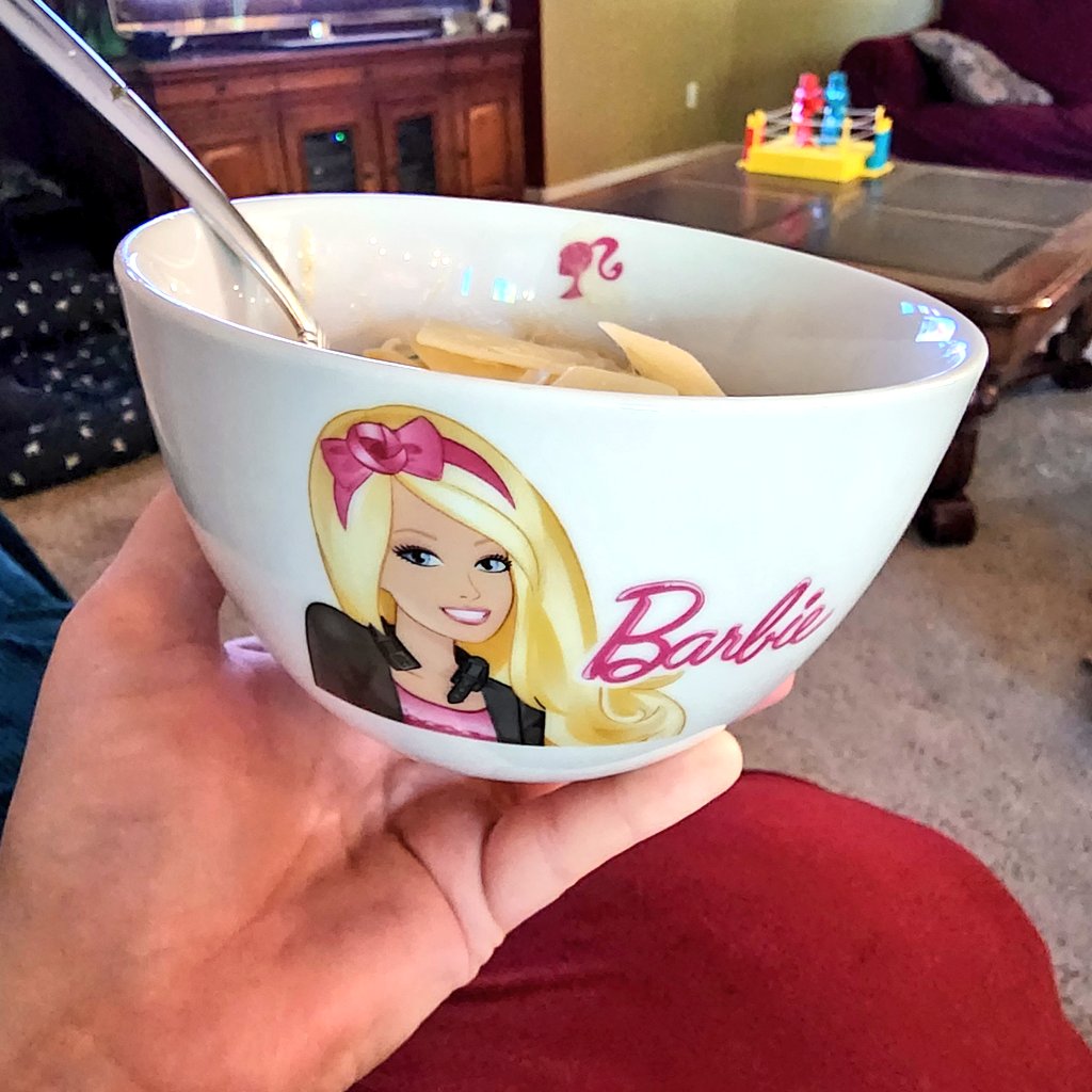 I got this bowl when I visited the Barbie Dreamhouse in Berlin, Germany. Figured now is the perfect time to use it! Can't wait to see the #BarbieMovie tomorrow! 🎀💖🌸