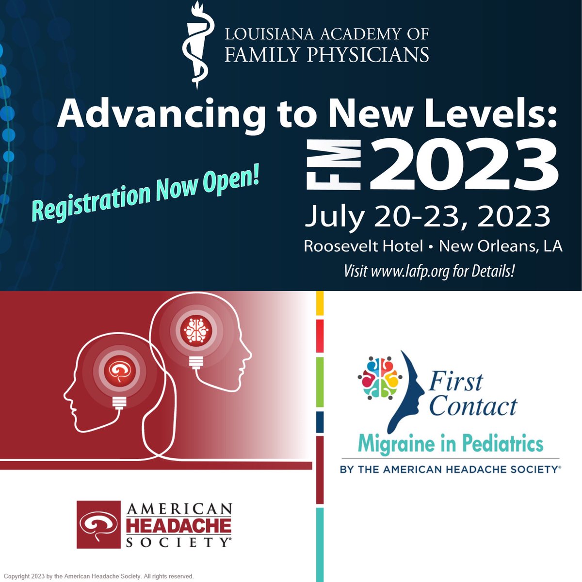 A tremendous thank you to the @lafp_familydocs for inviting @ahsheadache to present “First Contact - Migraine in Pediatrics” at your Annual Assembly today! Launching this pediatric focused component of the First Contact primary care migraine education program is so exciting!