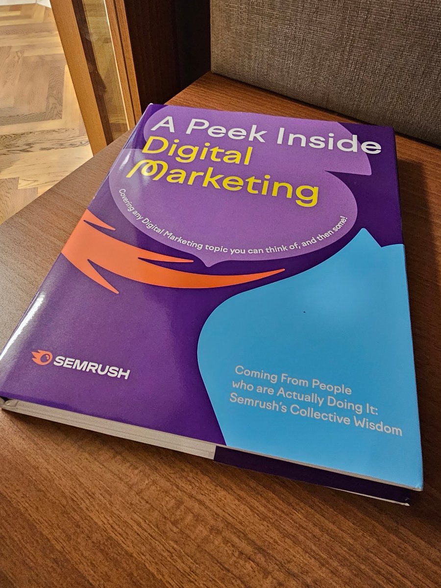 A real Book! With really helpful information, by lots of really experienced industry professionals. 

... Thank you so much @semrush for including me in this book. I have been a fan and supporter for 10 years+ 

Brilliant knowledge from #SemrushChat