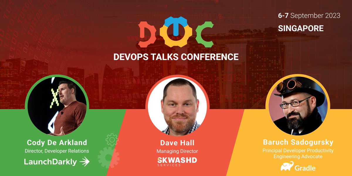 DevOpsTalks's tweet image. We are thrilled to welcome the leading minds of @Codydearkland of @LaunchDarkly , @skwashd & @jbaruch of @gradle join us to share their insights and knowledge at DOTC SG 23!
🔗 devops.talksplus.com/singapore/spea…
Book your tickets now and join us in #Singapore!
🎟 devops.talksplus.com/singapore/devo…