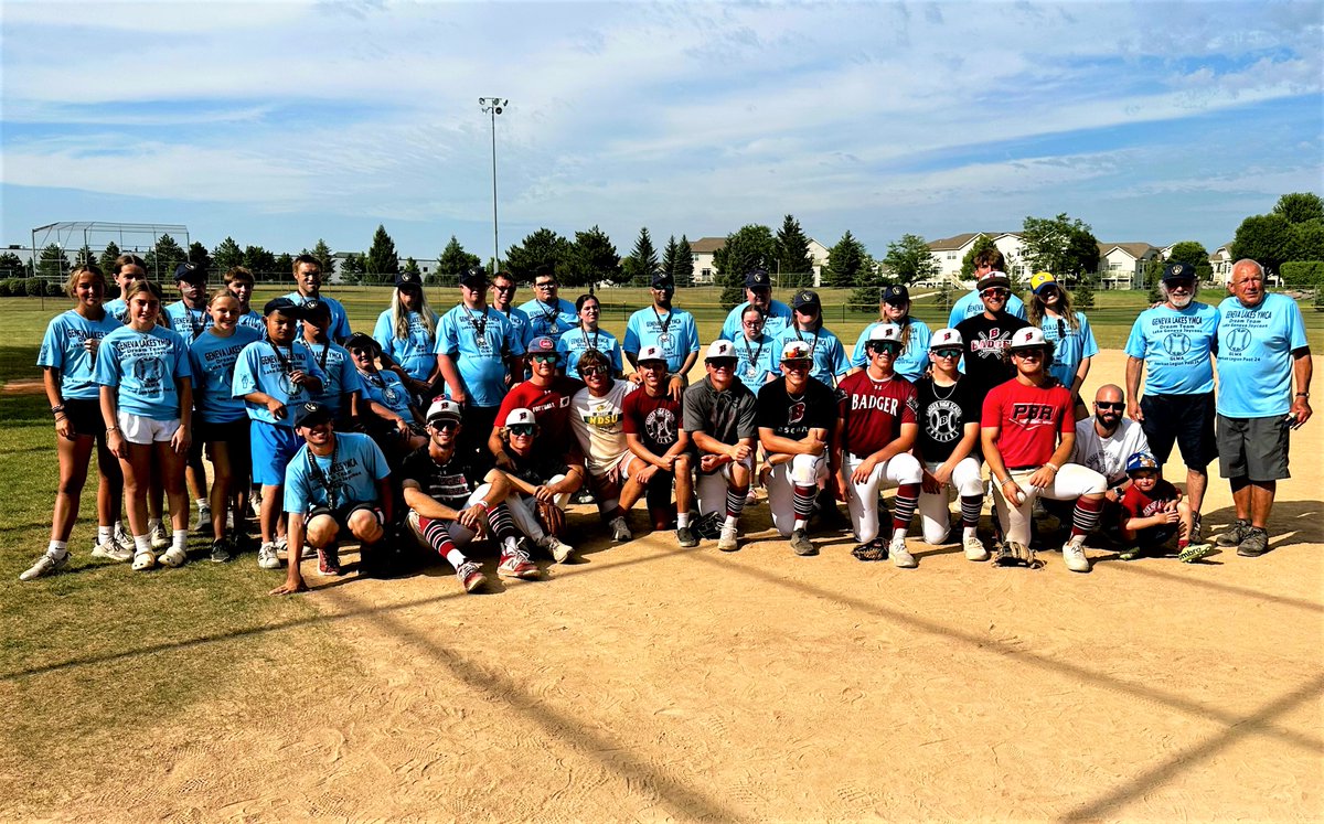LGBadgerBSBL's tweet photo. This is becoming one of our favorite🦡📷days of the summer. We were honored to have this opportunity once again to share the diamond at Veteran's Park and play with some amazing athletes from the
@GenevaLakesYMCA
Dream Team for their final baseball game! 🦡⚾️💪#earnyourstirpes https://t.co/B7kdOrF9Gr