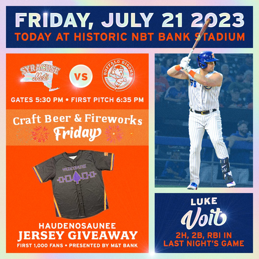 Syracuse Mets on X: Tonight we honor the traditions & culture of the  Six Nations of the Haudenosaunee with a pre-game ceremony, a jersey  giveaway for the first 1,000 fans, and post-game