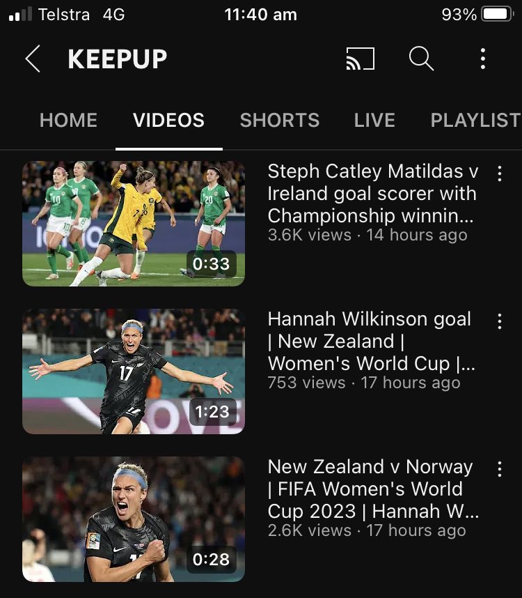 jonzey0's tweet image. The APL and KeepUp’s latest engagement strategy… bait and switch clips on YouTube

Thumbnails and titles are from the WWC, but the clips are just bait and switch clips from the ALW

This is just pathetic guys. Seriously. Real tin-pot areas…

#WWC2023 #Aleagues #Aleague