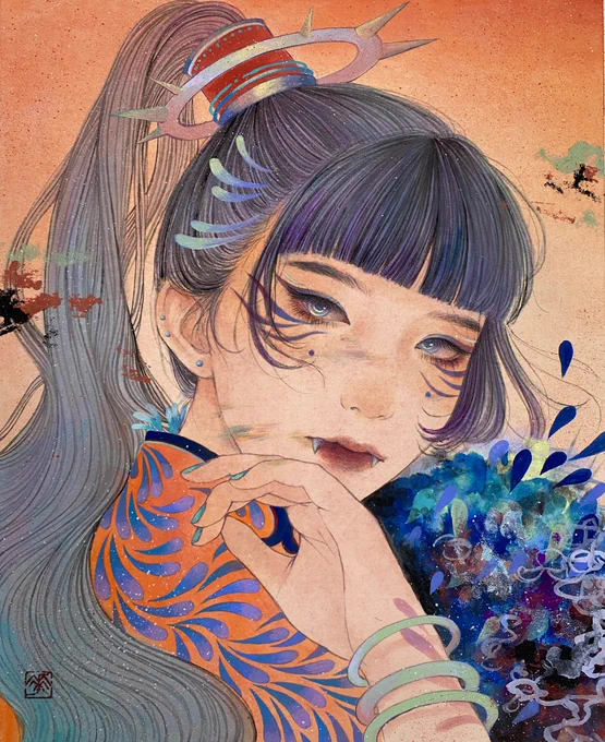 #オレンジ使った絵を見せて オレンジ好き