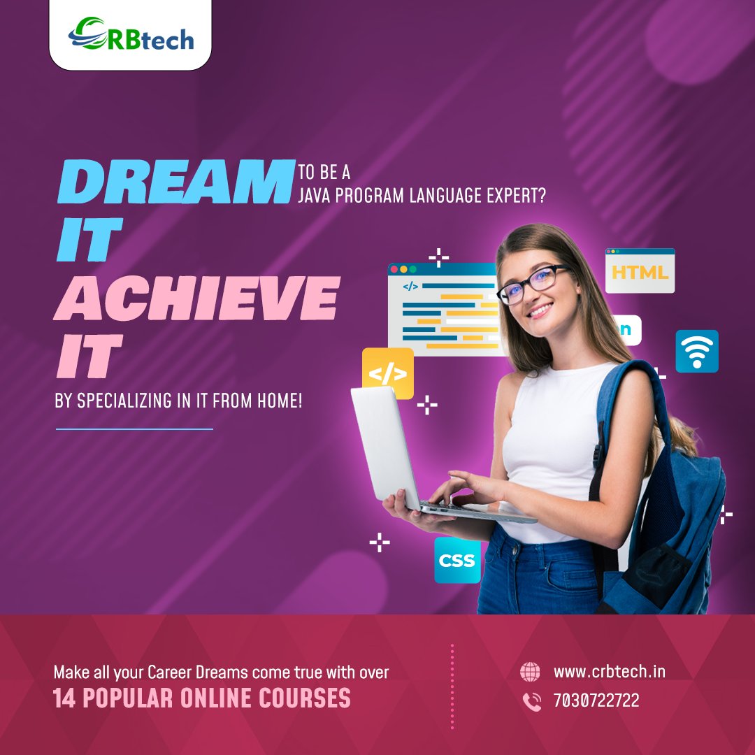 CRB_Tech's tweet image. Are you a Java language expert but unable to land a job in it? Get a specialized certificate from CRBtech and kickstart your career in it!
For more details call 7030722722 or visit crbtech.in
#JavaCourse #JavaOnlineCourse #BestJavaCourse #AdvanceJavaCourse
