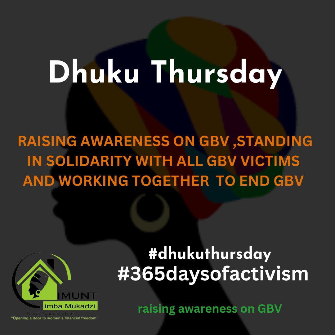 #dhukuthursday
365days of Raising Awareness on GenderBasedViolence is key to spreading the clear message of zero tolerance of all forms of  #violenceagainstwomenandgirls
#endgbv #365daysofactivism #dhukuthursday #genderbalance #genderbasedviolence #endgbvagainstwomenandgirls