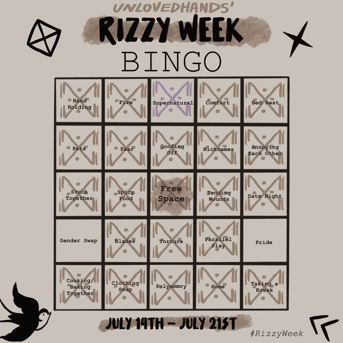 lovedhands's tweet image. Not a crossover that anyone asked for, but it's a crossover you're getting. I don't want to disclose how much time I spent on this but just know it was exorbitant #RizzyWeek #IzzyHandsBingo