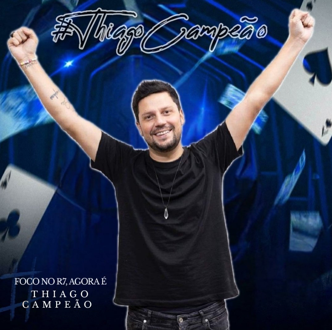 Boraaa falta pouco para quem aguentou muito tempo votando sem cessar como eu vamos que vamos foco no R7 para fazermos #ThiagoCampeao #AGrandeConsquista #FinalAGrandeConquista