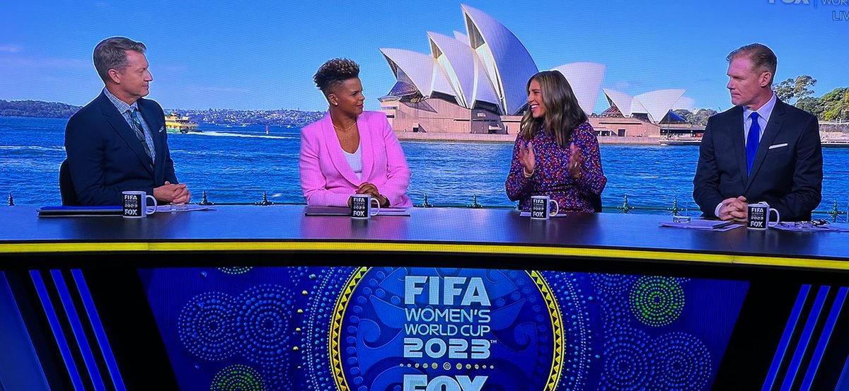 Nice!

It's a Rutgers University gathering of studio hosts for <a href="/FOXSoccer/">FOX Soccer</a> tonight before #Nigeria v #Canada 

<a href="/karinaleblanc/">Karina LeBlanc</a> (RU asst 2004-08)

<a href="/CarliLloyd/">Carli Lloyd</a>  (RU player 2001-05)

<a href="/AlexiLalas/">Alexi Lalas</a>  (RU player 1988-91)

<a href="/RUWSoccer/">Rutgers Women's Soccer</a> <a href="/RUMensSoccer/">Rutgers Men's Soccer</a> #WorldCup <a href="/ThornsFC/">Portland Thorns FC</a> <a href="/FOXSports/">FOX Sports</a> <a href="/RUAthletics/">Rutgers Scarlet Knights</a>