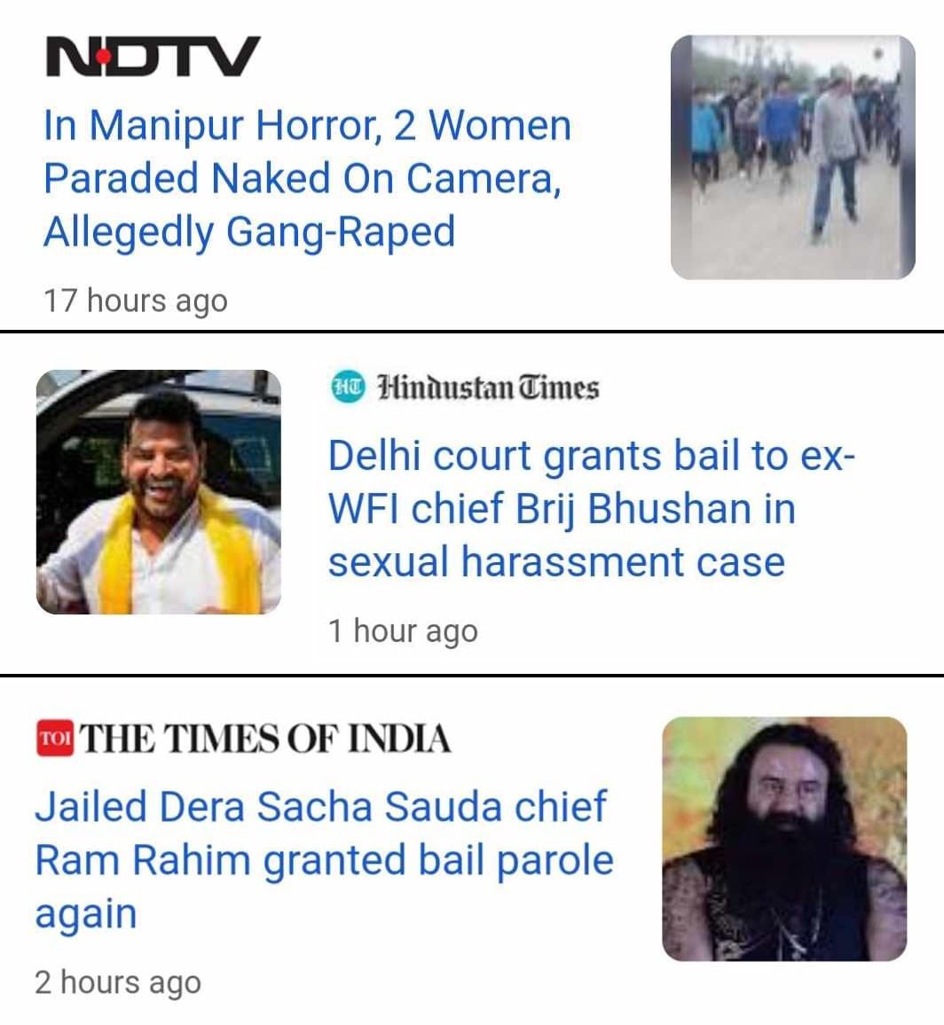 ForJustice001's tweet photo. In last 24 hours! 👇
#ManipurViolence #BrijBhushanSharanSingh #derababa #ManipurBurning https://t.co/S3rRh0va1a