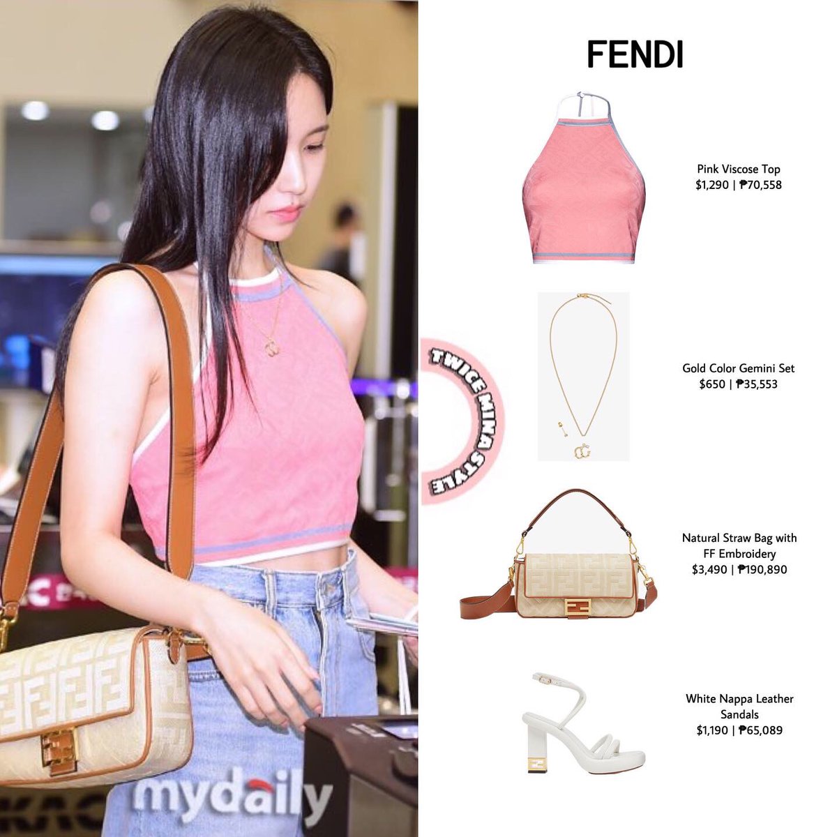230721 | Mina at Gimpo Airport heading to Japan ✈️ — @Fendi
