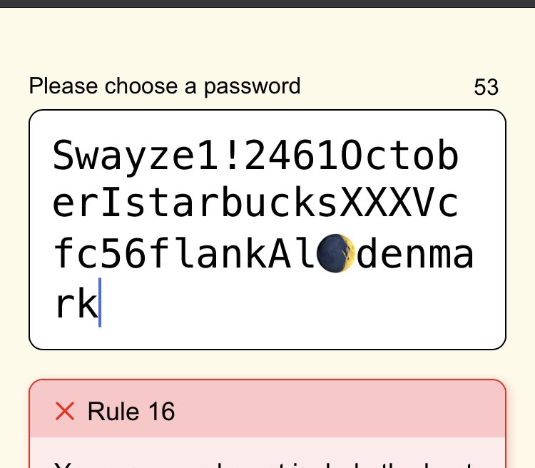 brAVe_britt_'s tweet photo. I made it to rule 16 before I had to tap out. How far can you make it? https://t.co/JL5MDUDOJU #AVTweeps #AVIT #PasswordGame https://t.co/L4zMqVUUTT