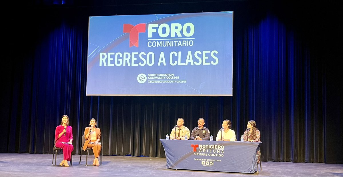 mcsoazespanol's tweet photo. El Sargento Enríquez participando en un foro informativo con @TelemundoAZ de regreso a clases y seguridad en las escuelas. https://t.co/jvHvhXb3Ib