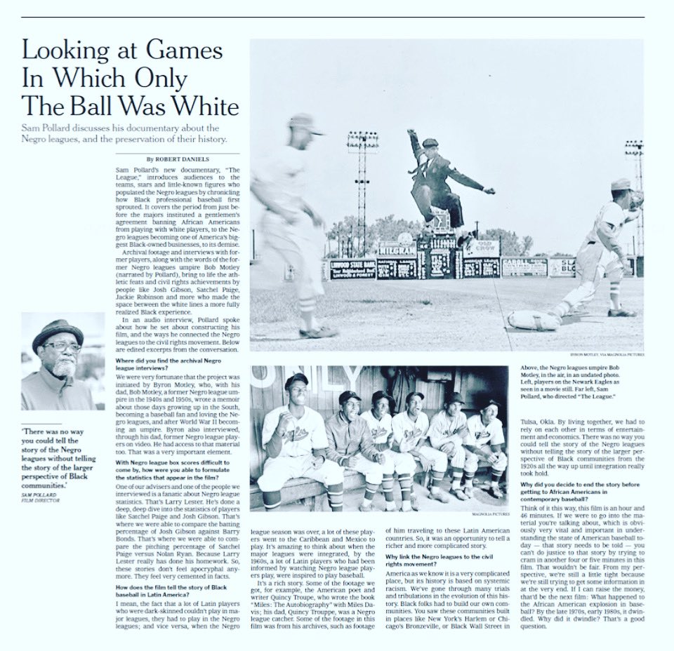 My father, Bob Motley #negroleague #umpire made #newyorktimes today! As did my #documentary #theleague Very cool! #baseball #playball #bobmotley #dionnewarwick @dionnewarwick @NLBM