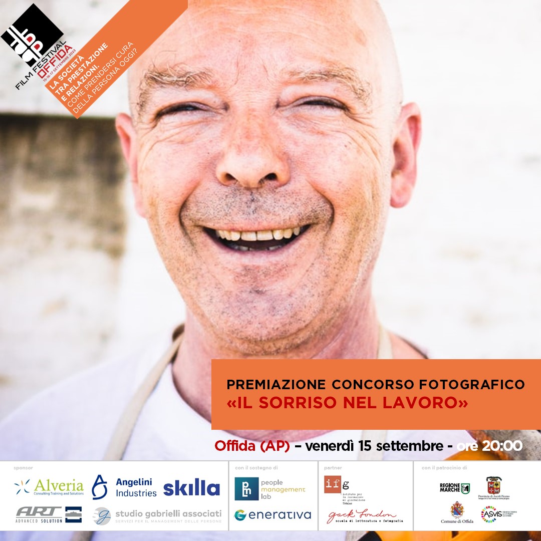 "𝑰𝒍 𝒔𝒐𝒓𝒓𝒊𝒔𝒐 𝒏𝒆𝒍 𝒍𝒂𝒗𝒐𝒓𝒐" è il premio fotografico della 𝐹𝑜𝑛𝑑𝑎𝑧𝑖𝑜𝑛𝑒 𝐿𝑎𝑣𝑜𝑟𝑜𝑝𝑒𝑟𝑙𝑎𝑝𝑒𝑟𝑠𝑜𝑛𝑎, in memoria di 𝐌𝐚𝐫𝐢𝐚𝐧𝐨 𝐑𝐞.

Per iscriversi al Film Festival Offida, visita il sito: bit.ly/FilmFestivalOf….