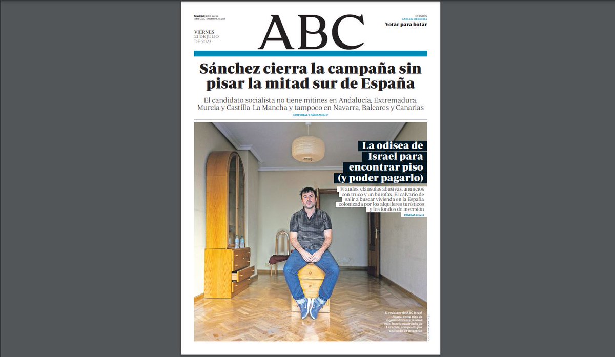 Isra_Viana's tweet photo. 🏡Perdonad el atrevimiento...

Esto que me pasa a mí lo sufren millones de personas en España en una situación mucho más vulnerable que la mía.

➡️ Capítulo 2 - El calvario de alquilar en Madrid: mis tres meses de búsqueda entre fraudes y abusos
https://t.co/xceJUCfLks En @abc_es https://t.co/uNh7sCcZCA
