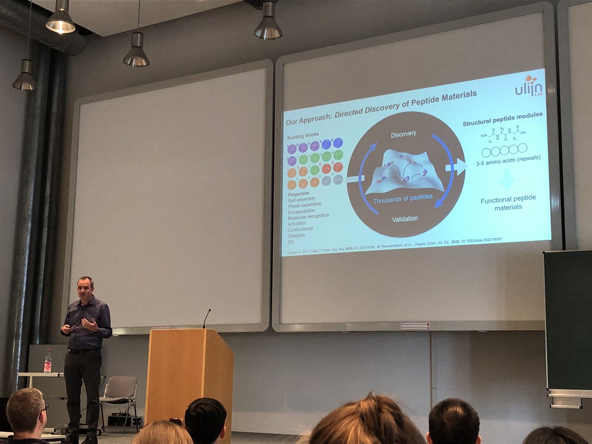 Excellent peptide science presented today by @UlijnGroup at <a href="/mpi_polymer/">Max-Planck-Institut für Polymerforschung</a>. We are honored to host you! Thank you @kaygisiz_kubra for organizing the visit!
