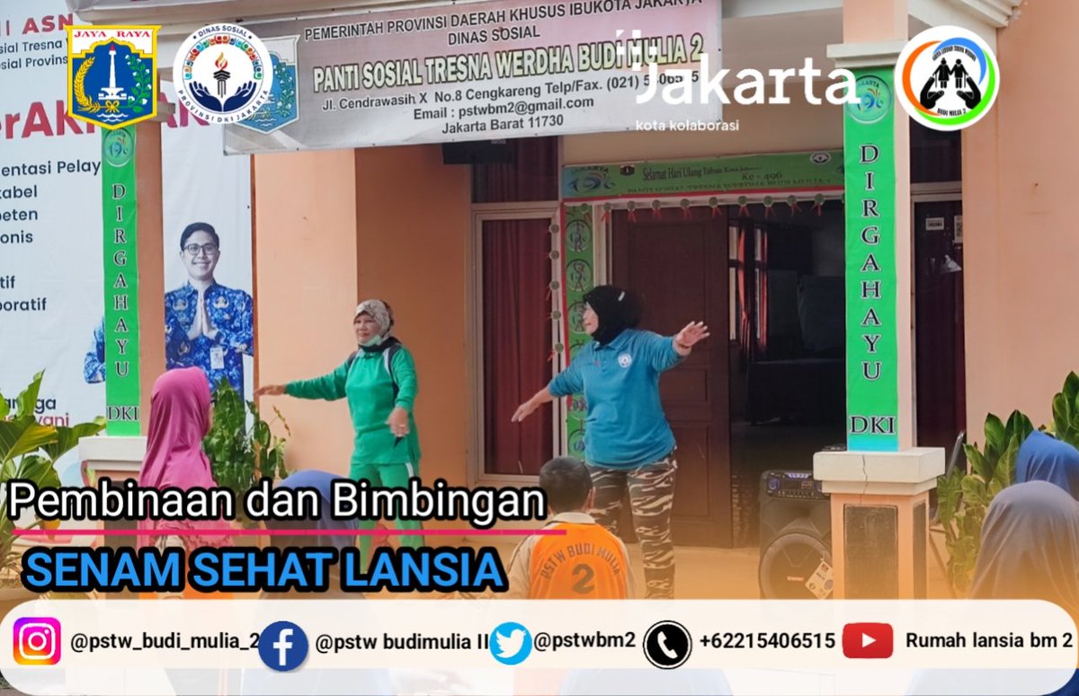 pstwbm2's tweet photo. Kita tidak berhenti berolahraga karena menjadi renta. Kita menjadi renta karena berhenti berolahraga. Lansia hebat adalah produktif dalam berolahraga."
Salam sehat Senam Lansia Pstw BM 02
@DinsosDKI1 https://t.co/qveA5vf54T
