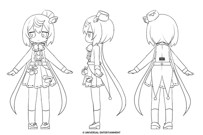 #ハナビちゃんは遅れがち同じく新スロ娘「CCエンジェル」ちゃんメインビジュアル&三面図です 