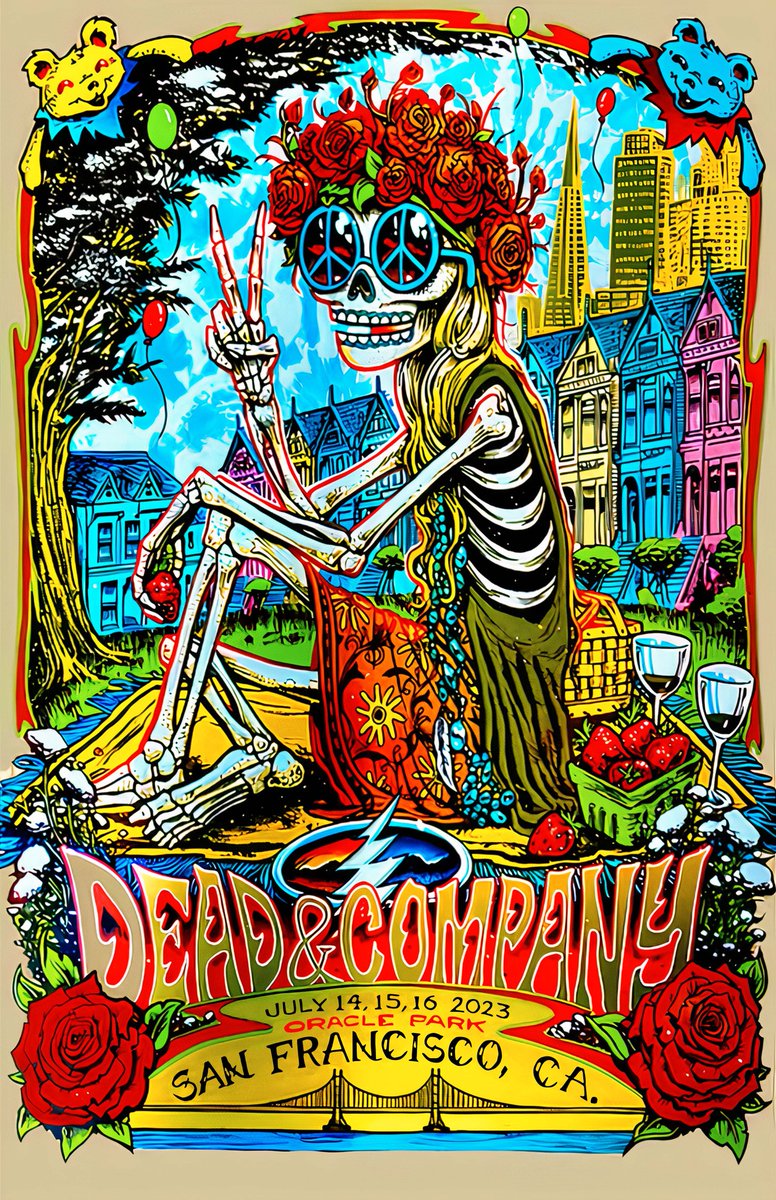 monretr's tweet photo. Dead &amp; Company July 14, 15, 16, 2023 Oracle Park San Francisco, CA Poster https://t.co/nemgjiwgoK
