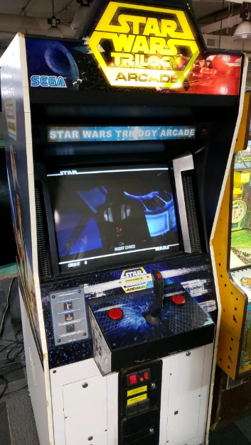 HnKexp's tweet photo. Anybody else remember this arcade cabinet? Had one where you sat down. I loved this game! Wanted this cabinet in my house so bad! They say you can play it now with emulation on a Rasp Pi but prob just not the same experience. 

#starwars #starwarsarcade #videogames https://t.co/fHx7PwYTMQ