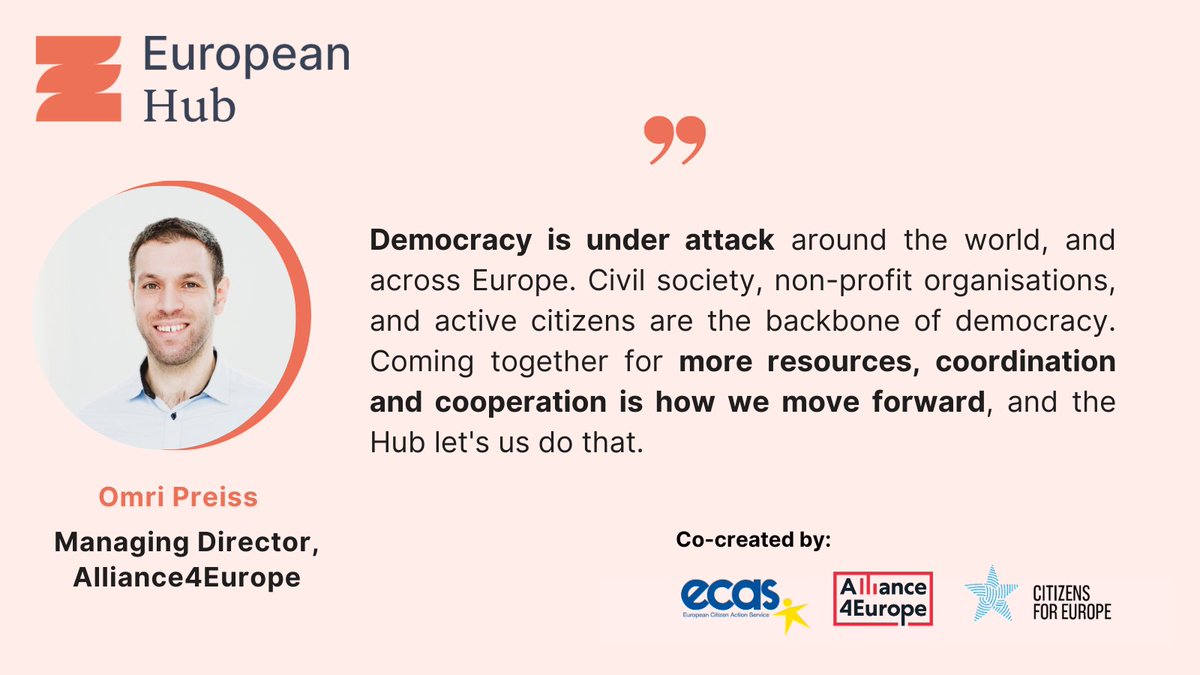 A big welcome to @ecas_europe, who are joining us as co-manager of the European Hub for Civic Engagement, w/ @CitizensforEu. Together we are excited to take the Hub’s community and features into whole new levels! ➡ europeanhub.org