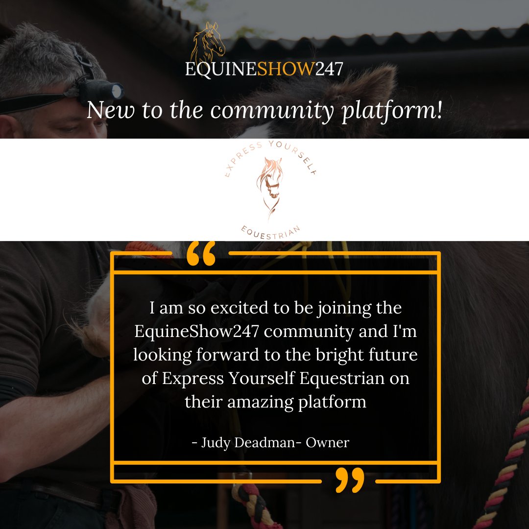 We are pleased to announce Express Yourself Equestrian has joined the @EquineShow247 community platform and their virtual space will be live in the exhibition hall very soon. Thank you to the team for joining us #virtual #equine #ridingclothing #equestrian #equestrianclothing