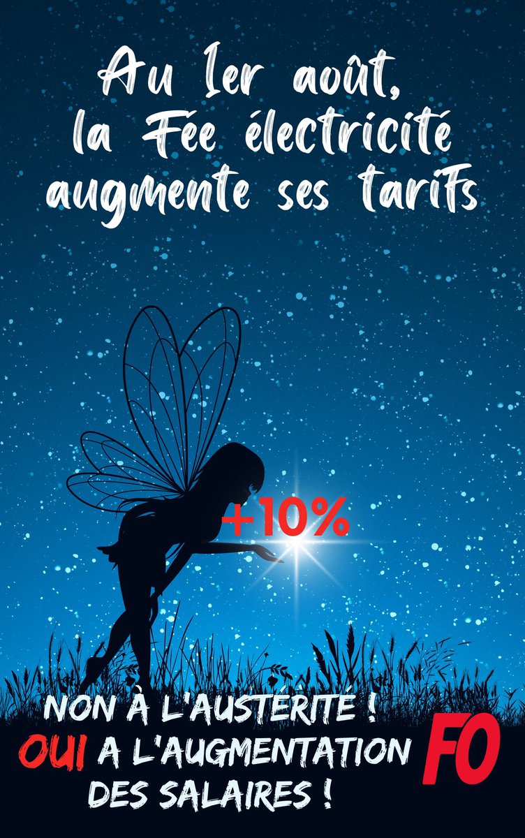 [InFOs/#pouvoirdachat]

Les prix de l'#electricite vont augmenter de 10% à partir du 1er août.
NON à l'#austérité, OUI à l'augmentation des #salaires !