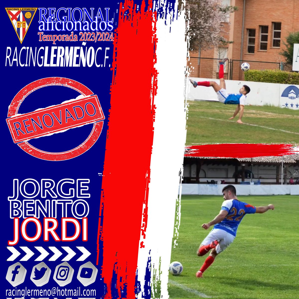 _racinglermeno_'s tweet image. RENOVACIÓN
Uno de los pilares en los que se sustenta el @_racinglermeno_   @jorgebenito22  "Jordi" continuará otra temporada mas con nosotros.
Defensa organizador, centrocampista goleador,  incansable rematador.
#unodelosnuestros  #vamosracing #renovaciones #temporada23_24