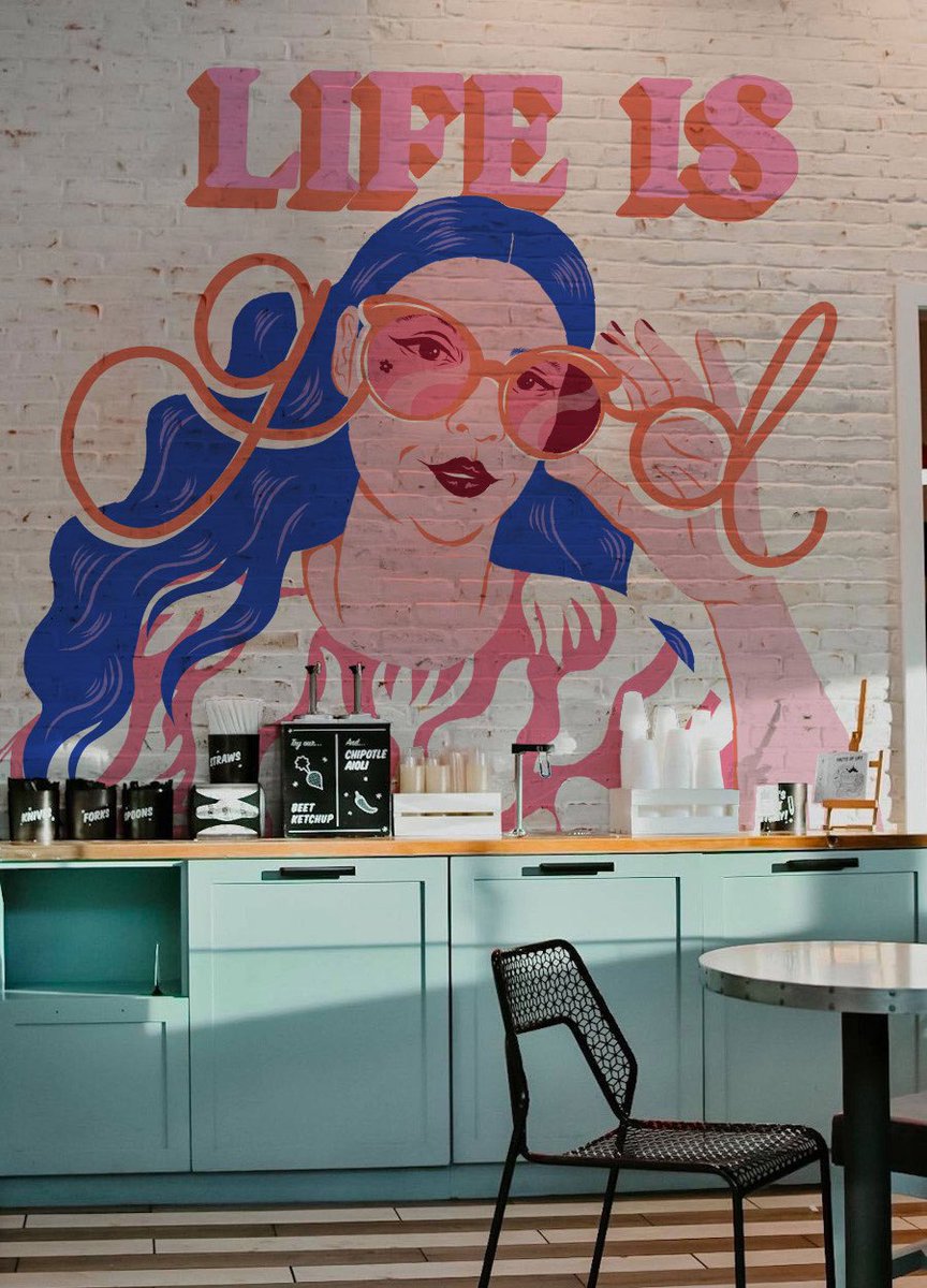 Manifesting this #mural - anyone own a #coffeeshop #winebar who would like a mural like this in the #manchester #chester #liverpool area? #muralartist #northwestcreative #muralmockup