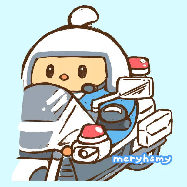 【おまけ】 白バイ饅頭くん 結構頑張ったけど、見切れてしまったから置いておきます #日めくり饅頭 #アズールレーン