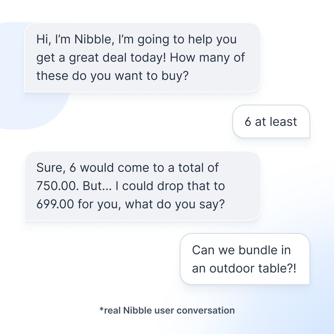 nibblenow's tweet image. eCommerce transactions don&apos;t have to be one way anymore 🚨

Let me have a chat with your customers and find out what they *really* want to buy. Psst, I&apos;ll improve your AOV at the same time... How&apos;s that for a win-win? 

#Shopify #AOV #ecommerce #retail #conversion