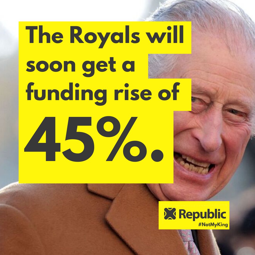 Apparently, there isn't enough money for pay-rises, except in the Royals' case, of course. Truly disgusting. #NotMyKing #AbolishTheMonarchy
