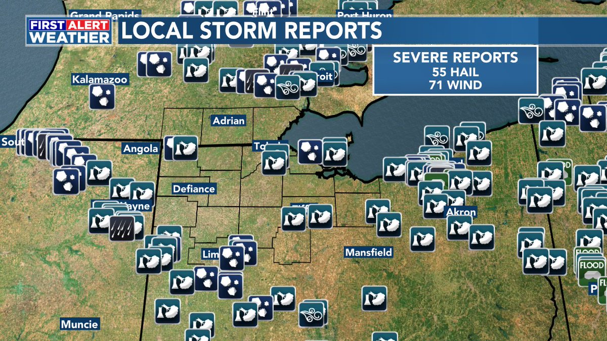Did you get any storm damage? All but 4 of our counties went under a warning on Thursday. Thankfully there were not any tornado reports. There were a lot of wind and hail reports around the region. https://t.co/4xpOm2H3bW