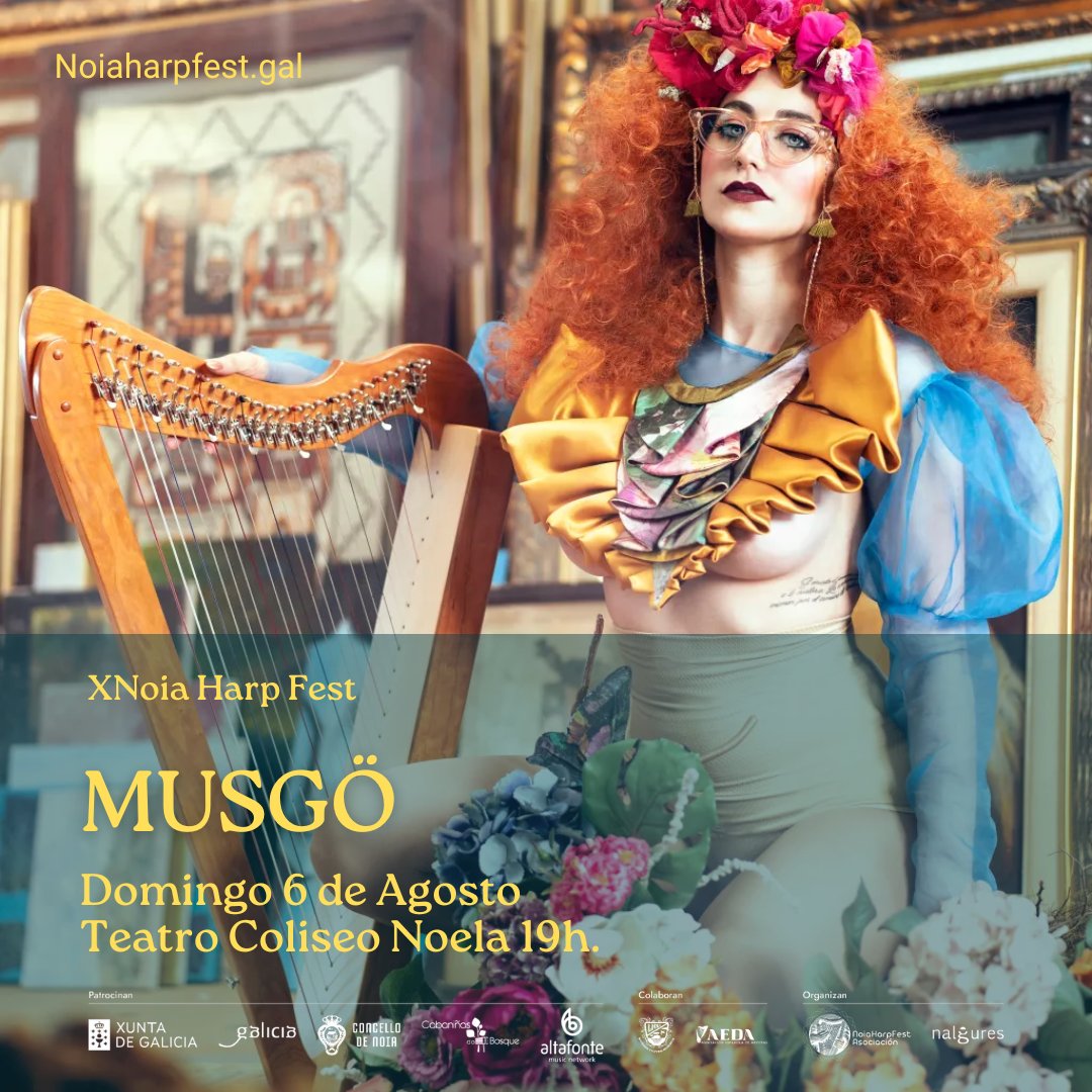 noiaharpfest's tweet photo. XNoia Harp Fest

#xnoiaharpfest #xnhf #noiaharpfest #arpagalicia  @CulturaXunta @ConcelloNoia @Sociedadeliceo @cultura_noia @FOLMUSICA @Xunta @Musgomusic https://t.co/5UZoFt02J8