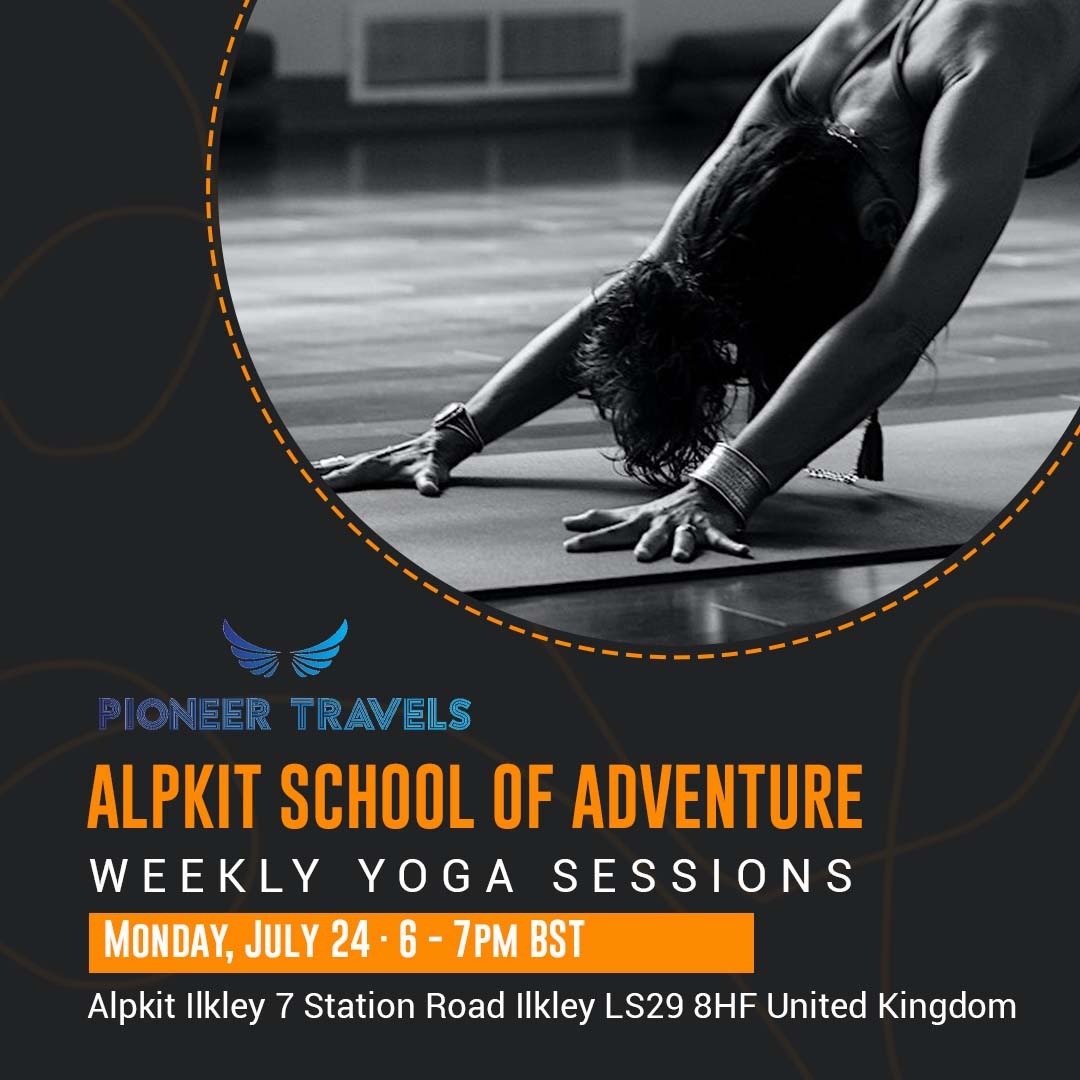 Alpkit School of Adventure
Weekly Yoga Sessions
Monday, July 24
6 pm BST
Alpkit Ilkley 7 Station Road Ilkley LS29 8HF United Kingdom

linktr.ee/alpkit
alpkit.com/pages/school-o…

Contact us
pioneertravels.co.uk
.
.
#pioneertravels #Alpkit #GoNicePlacesDoGoodThings