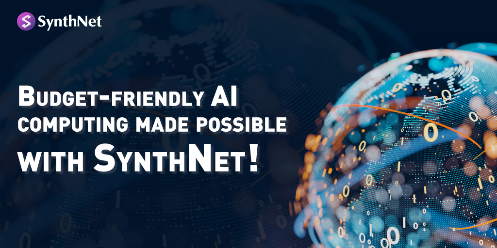 SynthnetAi's tweet photo. .Budget-friendly AI computing made possible with SynthNet! Say goodbye to financial barriers and embrace a platform that offers scalable resources without breaking your bank. Discover a new era of affordability in AI development. #SynthNet #AI #BudgetFriendly https://t.co/oXMIkDdca6