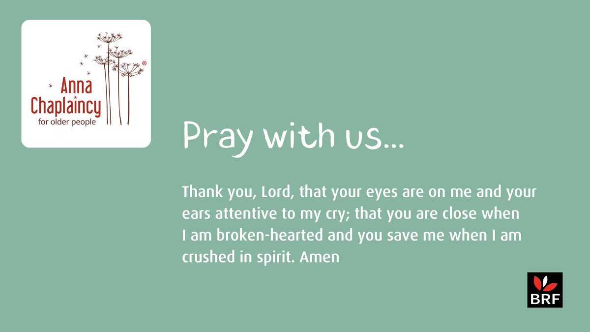 brfcharity's tweet photo. Pray with us today this prayer echoing Psalm 34.
Our prayer is written by Lin Ball and taken from Bible Reflections for Older People. https://t.co/VVQfvNv2s7
#DailyPrayer #Prayer #BibleReflections #BROP #AnnaChaplaincy #LivingFaith #Encouragement https://t.co/I7tfjo2JhP