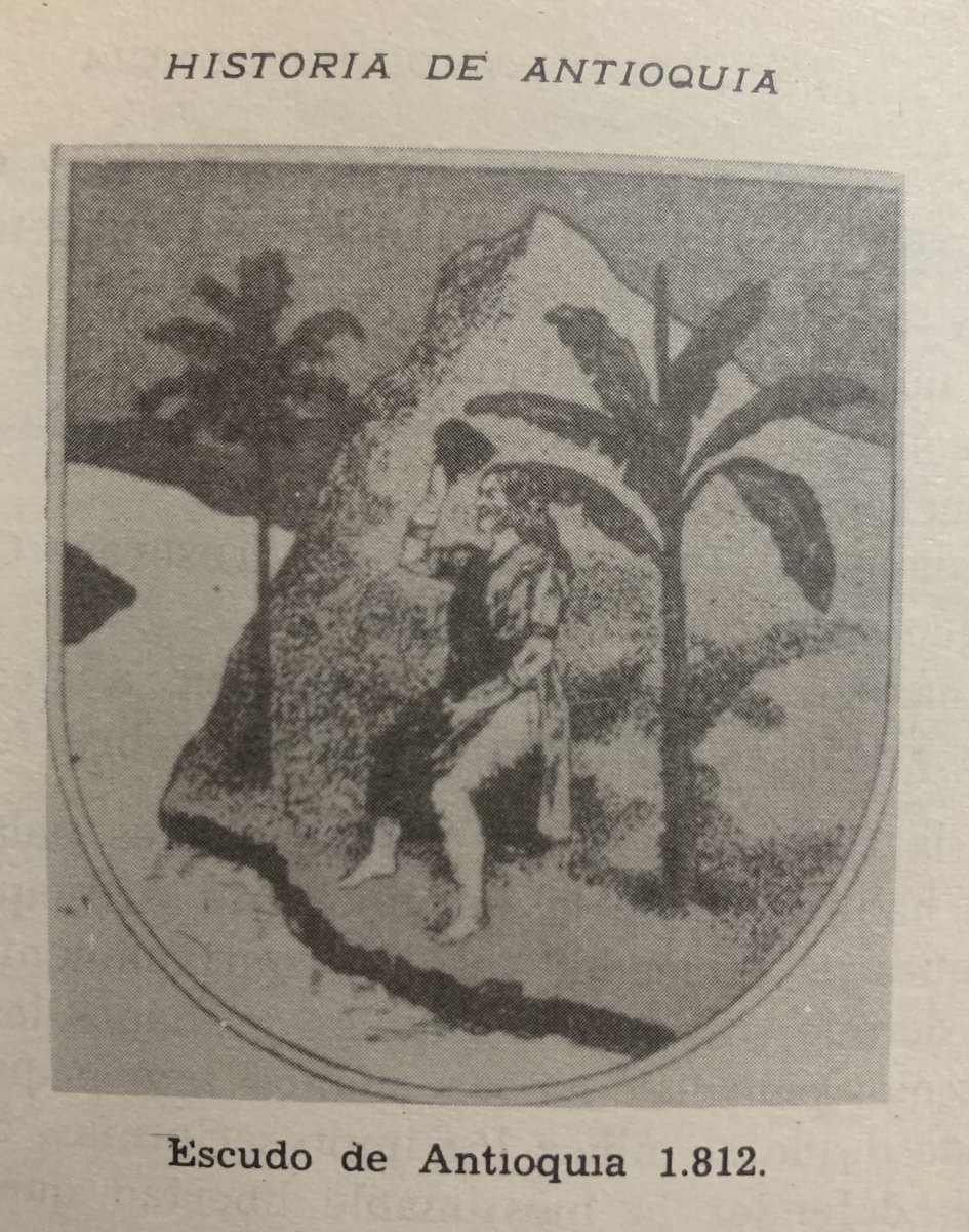 “Antioquia, agosto 23 de 1812. Que el Estado tome por armas en sus escudos una matrona vestida a la indiana, sentada entre el plátano y la palmera y reclinada al pie de un cerro de oro con un río a sus pies, encasquetándose en la más airosa actitud, el gorro de la Libertad.”
